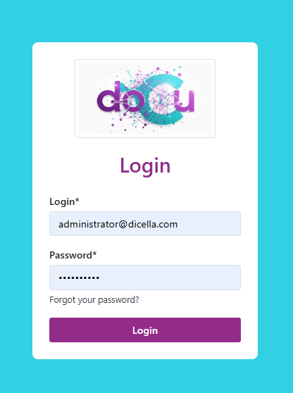 Login area