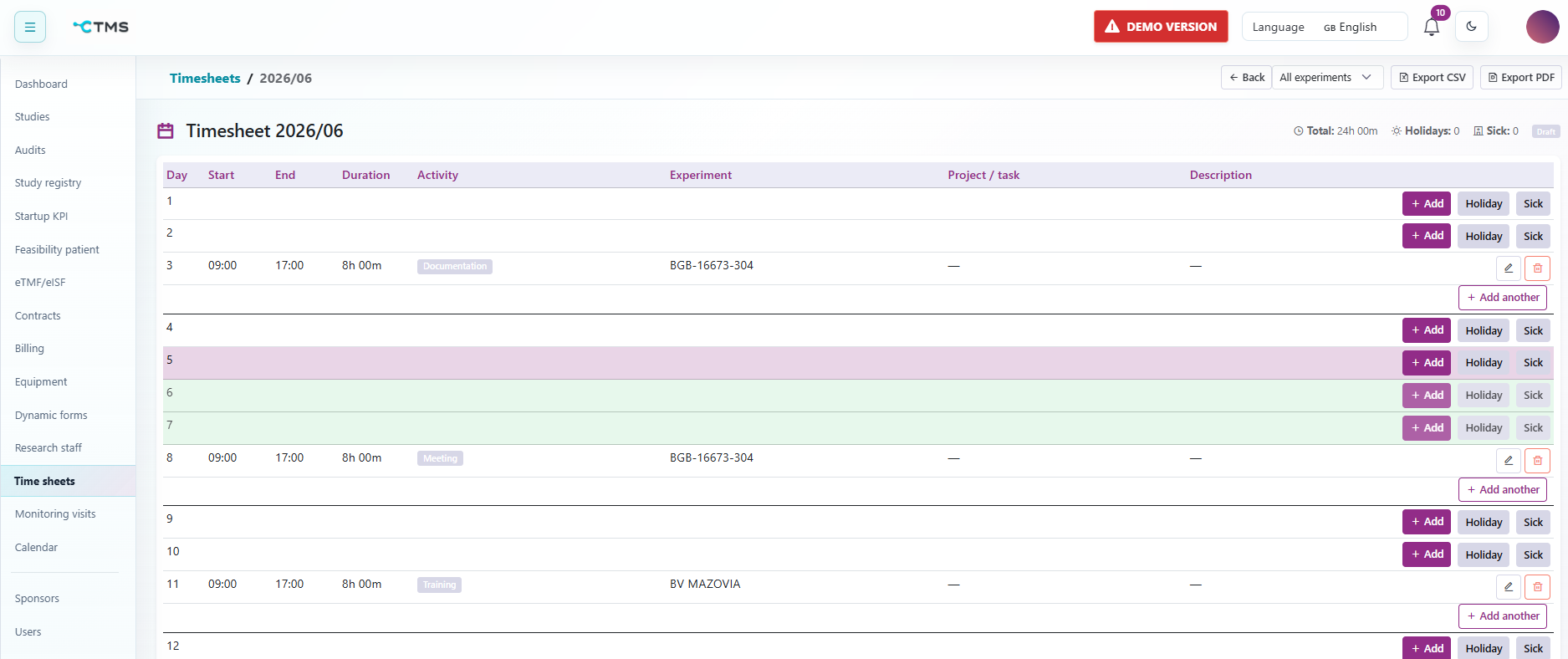Timesheet